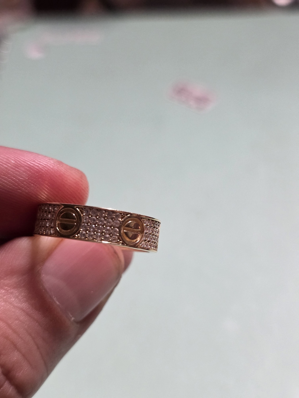 Beautiful Elegant 14k Gold MOTIF Screws Ring